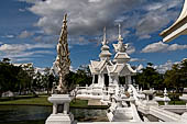 Famous Thailand temple or white temple, Wat Rong Khun,at Chiang Rai province, northern Thailand. 